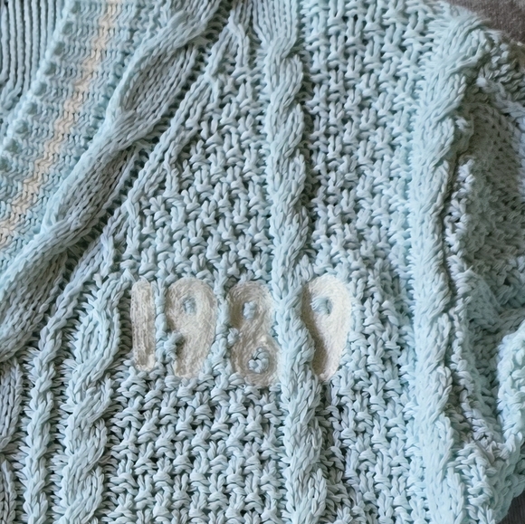 Taylor Swift Inspired 1989 Light blue Knit Cardigan Size Medium - Picture 9 of 9